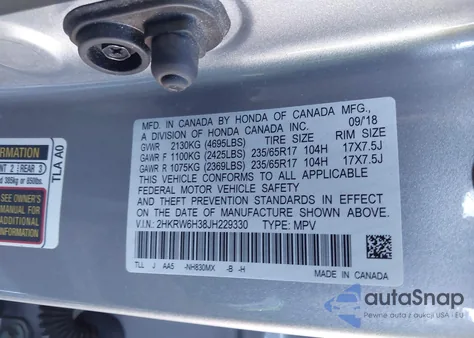 2018 Honda Cr-V Lx from USA, damaged, VIN 2HKRW6H38JH229330